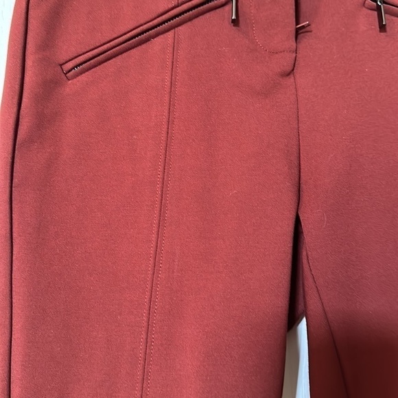 DALIA  size 4 fits like a 6 Rust stitch detail thin leg dress pant NWT - Picture 3 of 8
